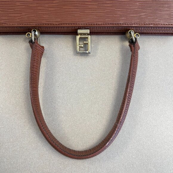 Fendi Vintage Brown Epi Leather Top Handle Bag - Preowned - Picture 11 of 15
